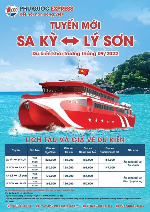 Vé Tàu Đà Nẵng - Lý Sơn